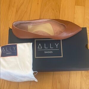 Ally Courageous Caramel Leather Forever Flat